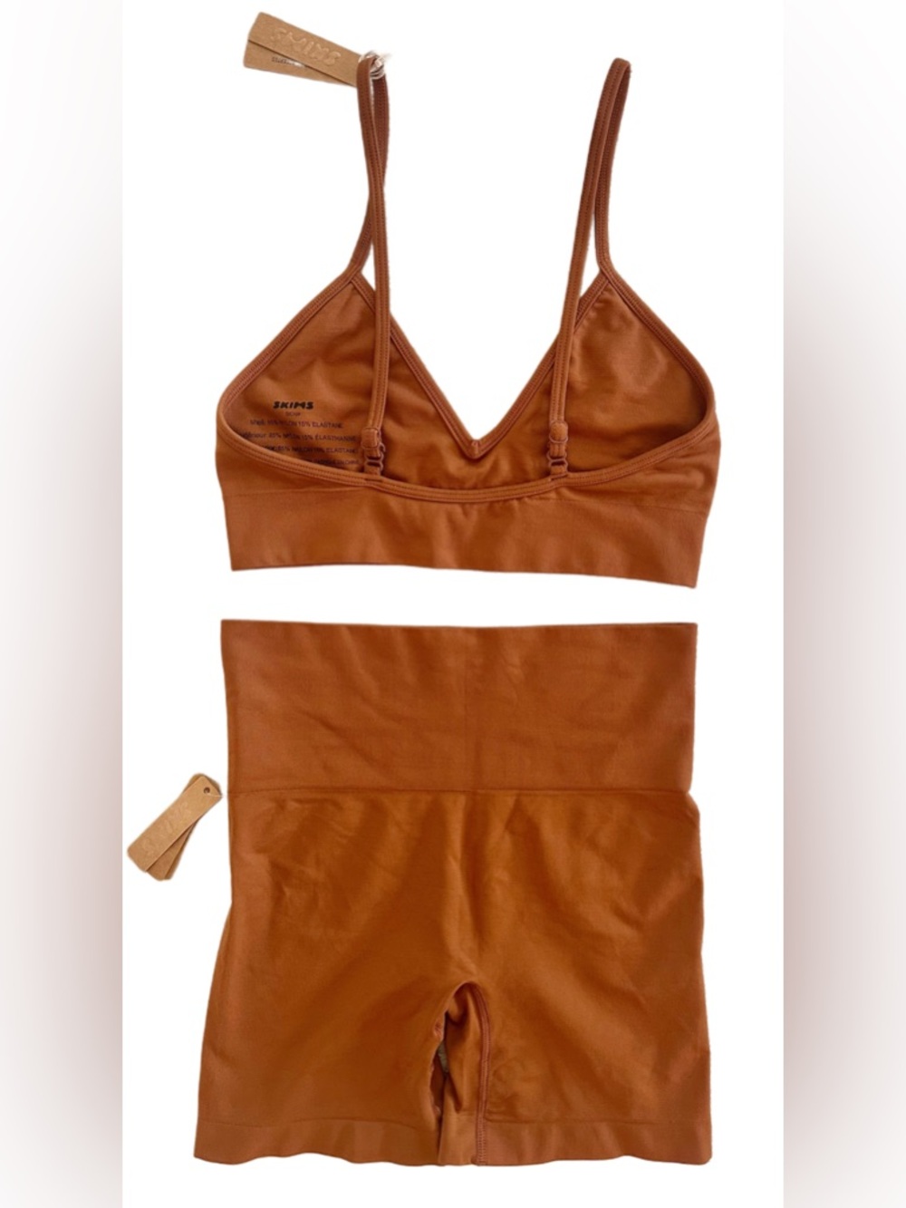NWT SKIMS Copper Seamless Bralette & Shorts Set Size S - Picture 7 of 12